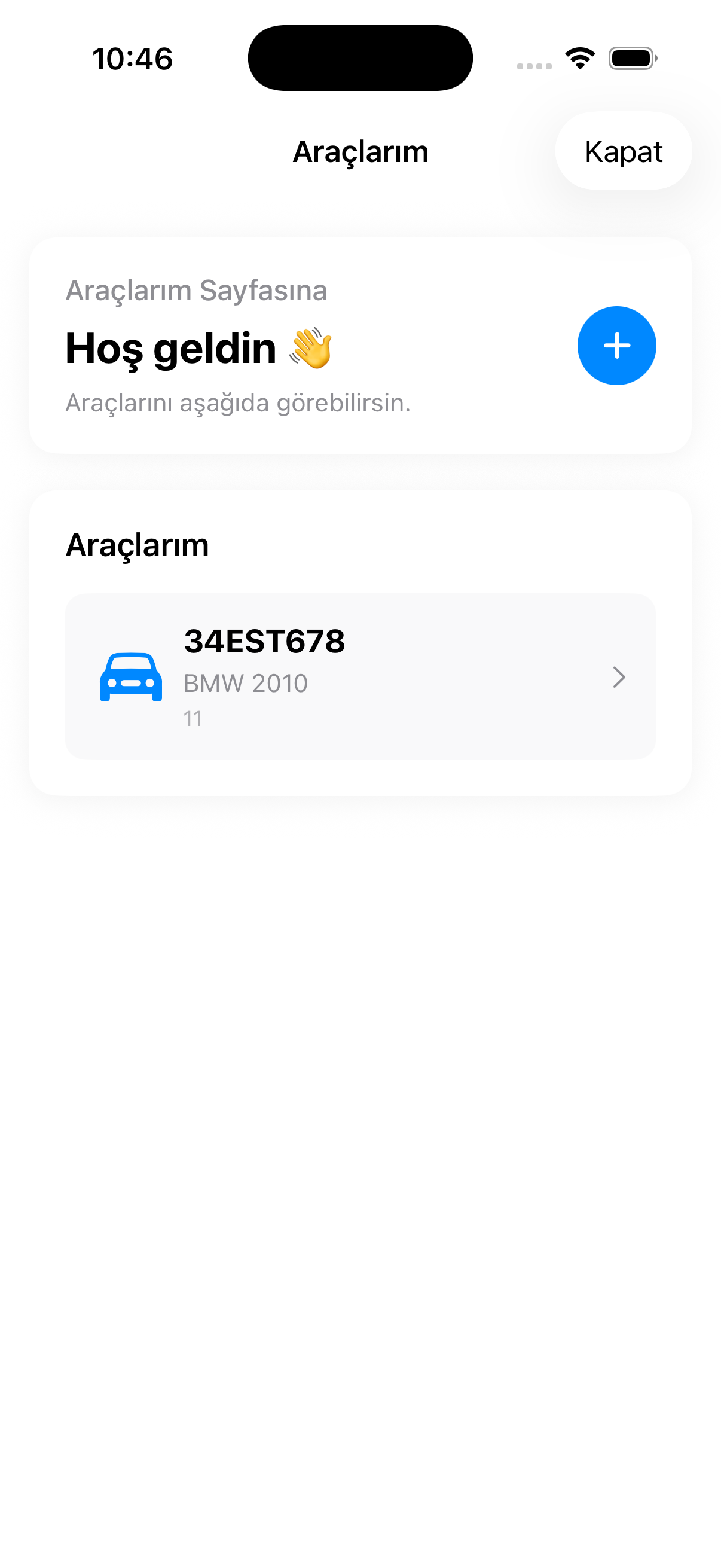 Araç Yönetimi Ekranı